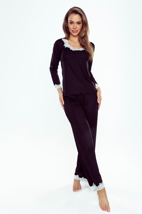 Arleta piżama dwuczęściowa z długim rękawem Eldar czarna